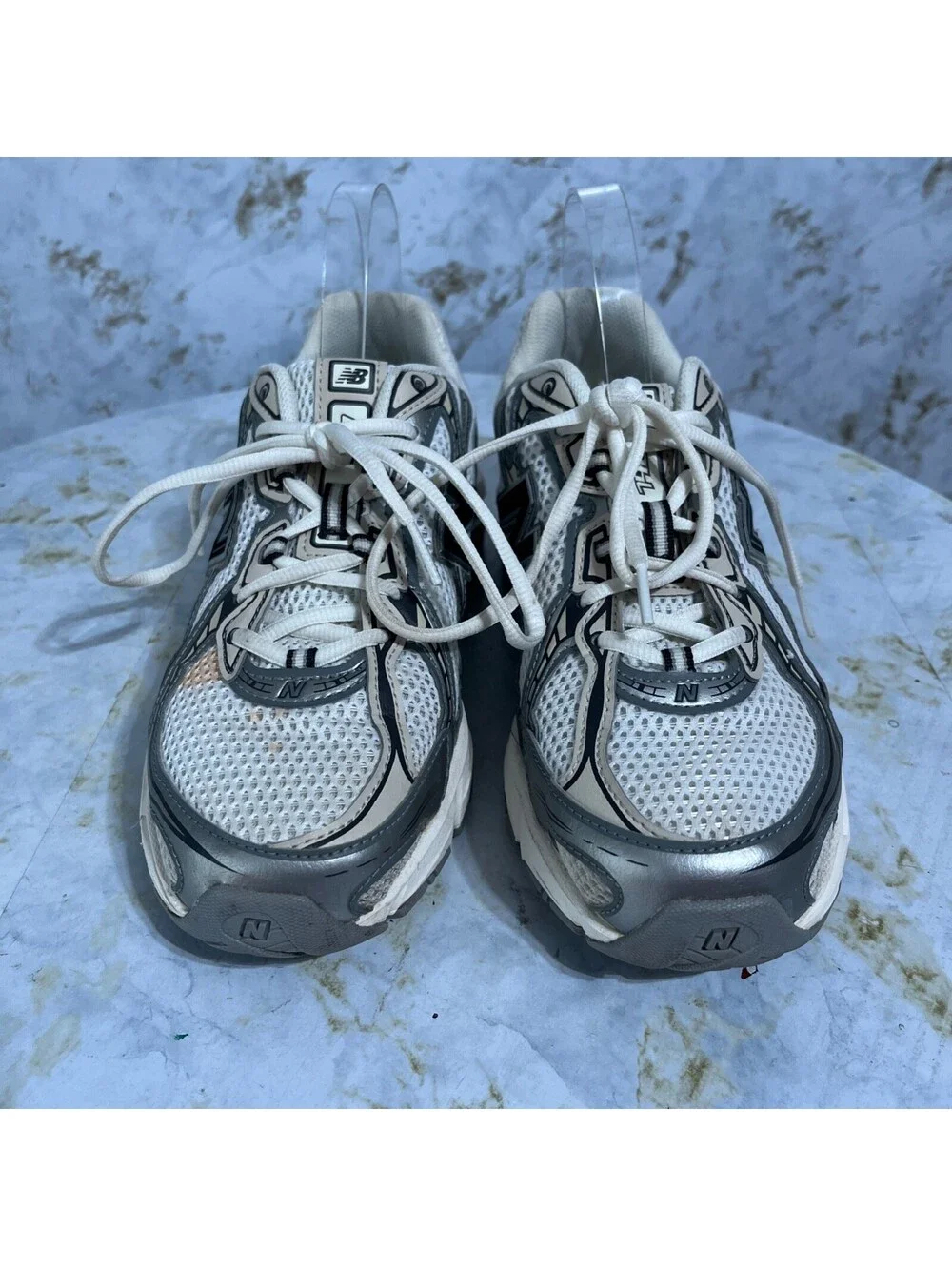 New Balance 740 Men's Size 8 Running Shoes White Gray Athletic Trainer Sneakers